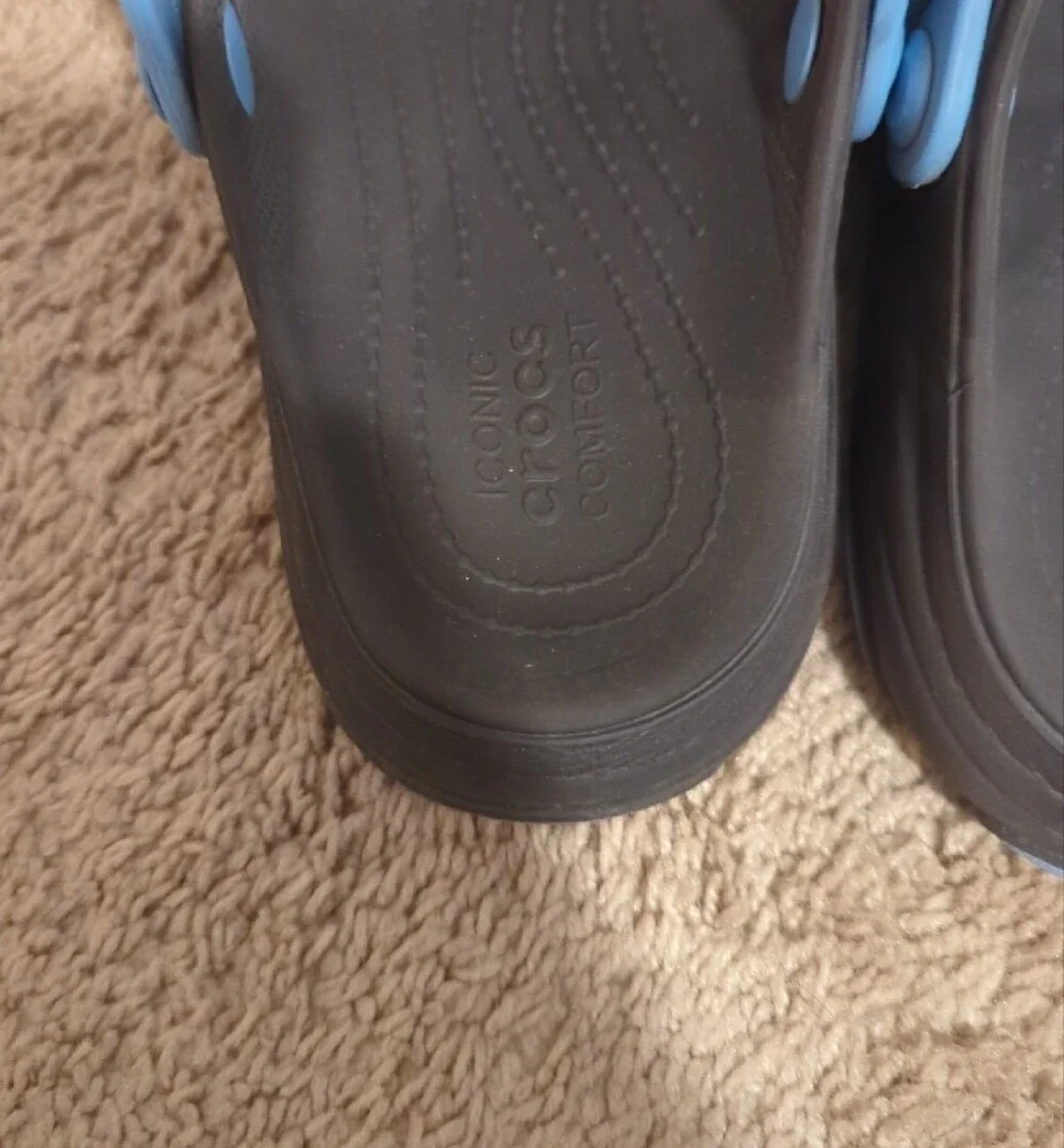 MENS CROCS BLACK AND BLUE